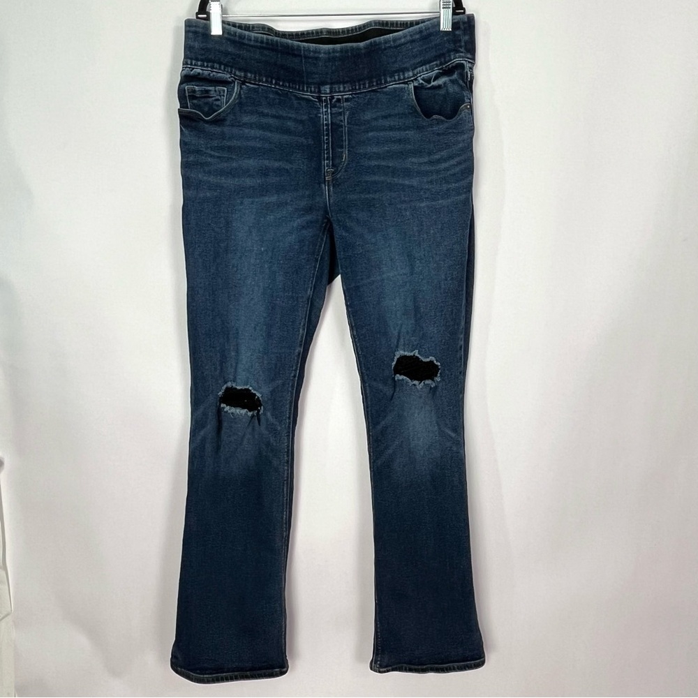 Women’s Old Navy Bootcut Elastic Waistband Distressed Patches Sz 20 Plus Long